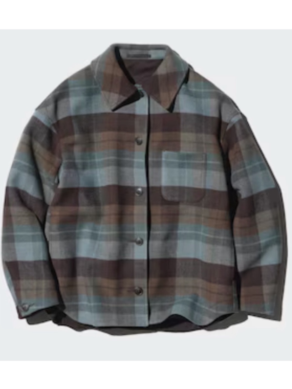 Uniqlo | Jacket | Oversized Short Jacket | Checked Green
